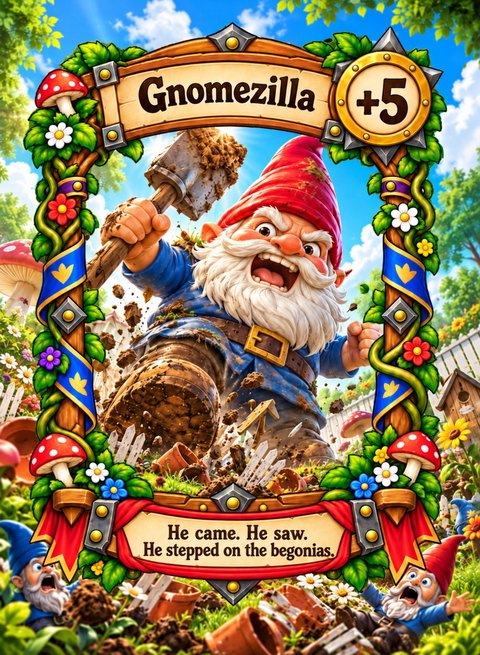 Gnomezilla card artwork