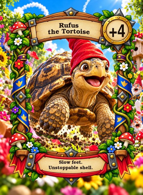 Rufus the Tortoise card artwork